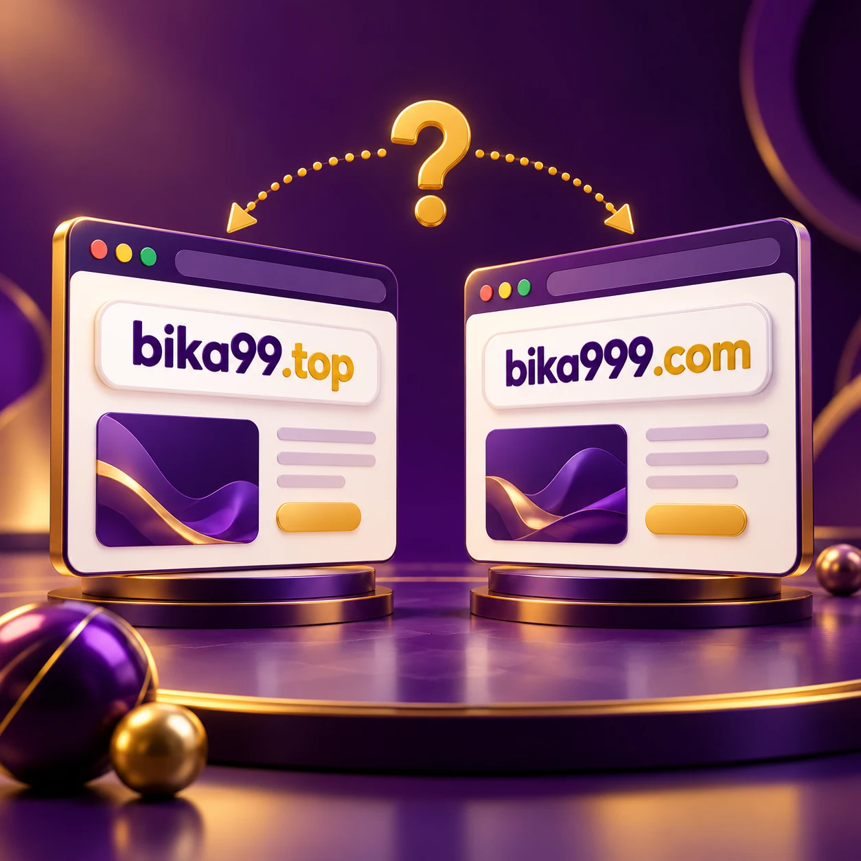 Bika99.top vs Bika999.com: Domain Identity, Website Content & Redirects Compared — editorial illustration